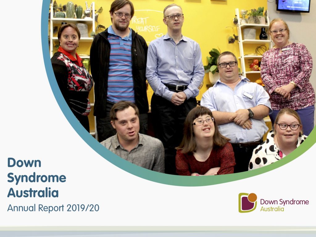 Down syndrome Australia Annual Report cover for 2019-2020