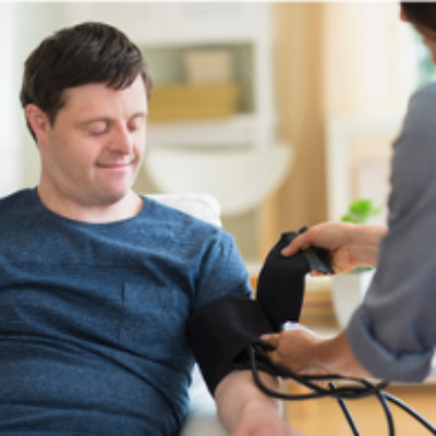 A man receives medical attention