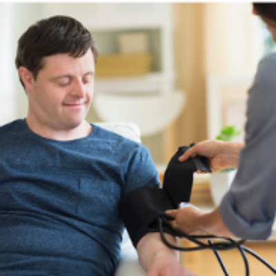 A young man receives medical attention