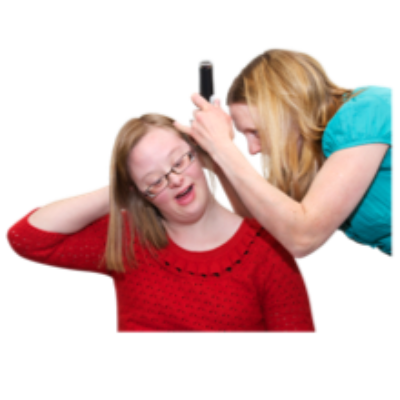 a young woman receives a health check