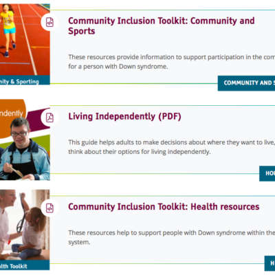 A screenshot from the resource hub shows search results. Iformation is shown about community, health and housing resources.