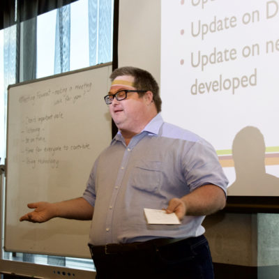 A member of the DSAN gives a talk