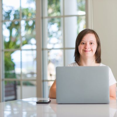 Girl using a laptop