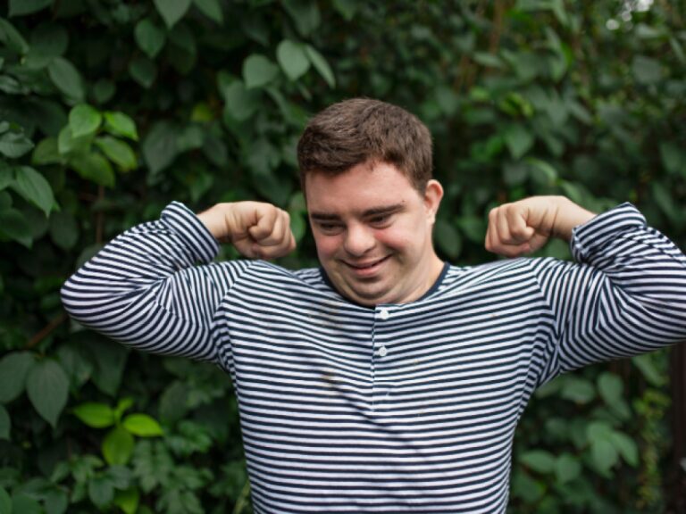 A man exercising outdoors