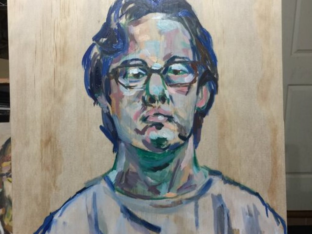 A painting of Nathan on wood